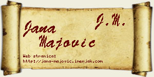 Jana Majović vizit kartica